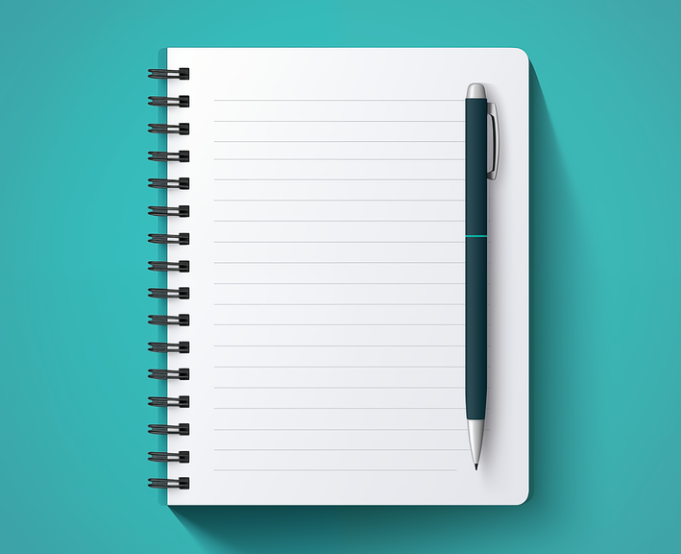 An illustration of a blank notebook.